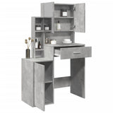 Dressing table with cabinet concrete gray 80x35x132 cm