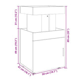 Chariot de bar sonoma gris 50x41x89 cm bois d'ingénierie