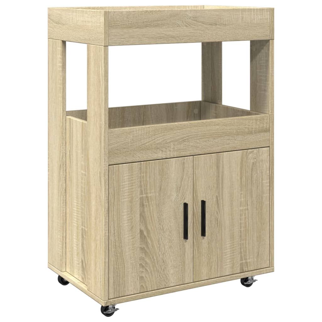 Barwagen aus Sonoma-Eiche, 60 x 39,5 x 89 cm, Holzwerkstoff