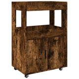 Chariot de bar chêne fumé 60x39,5x89 cm bois d'ingénierie