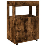 Smoked oak bar cart 60x39.5x89 cm engineered wood