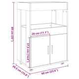 Chariot de bar chêne fumé 60x39,5x89 cm bois d'ingénierie