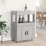 Chariot de bar sonoma gris 60x39,5x89 cm bois d'ingénierie