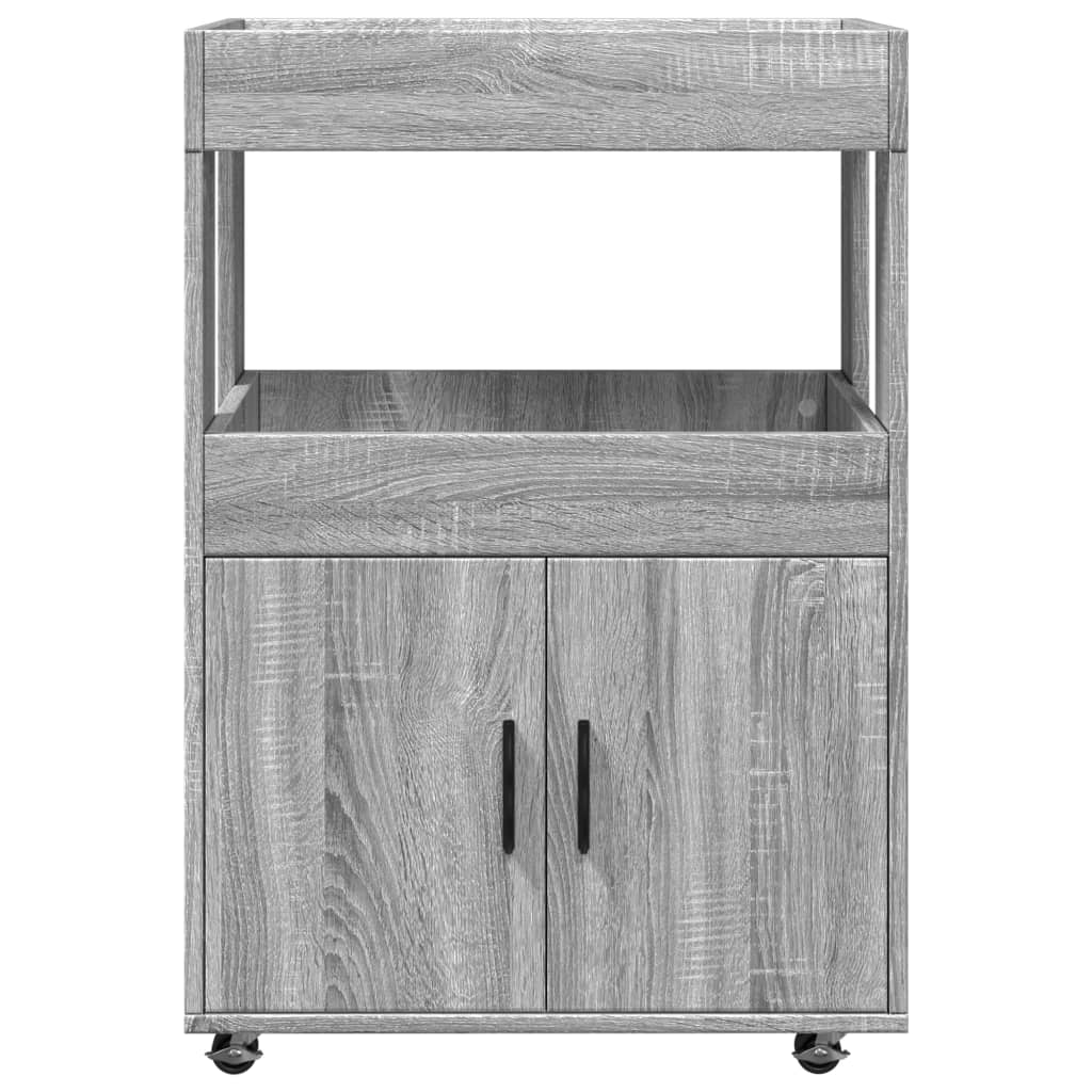 Chariot de bar sonoma gris 60x39,5x89 cm bois d'ingénierie