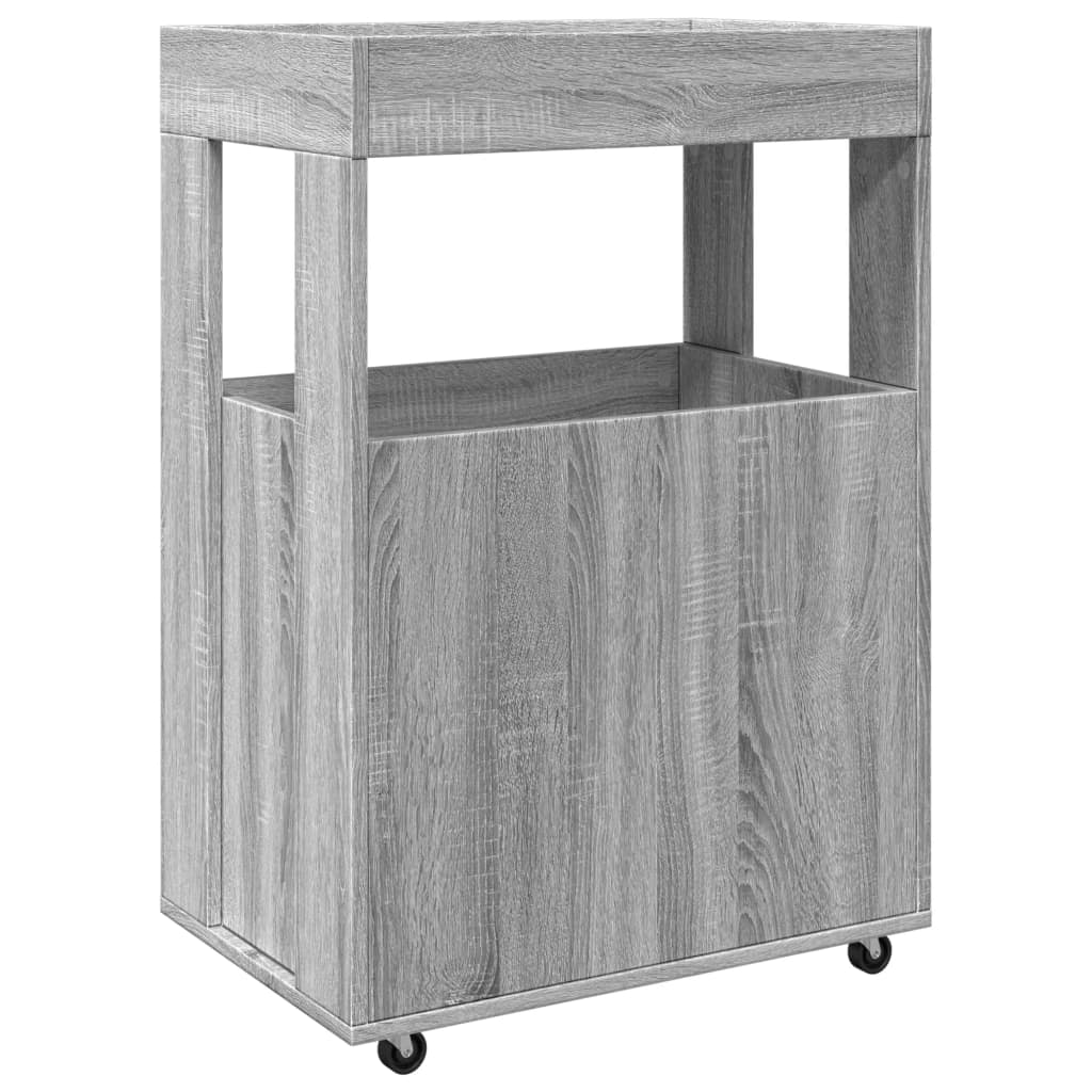 Chariot de bar sonoma gris 60x39,5x89 cm bois d'ingénierie