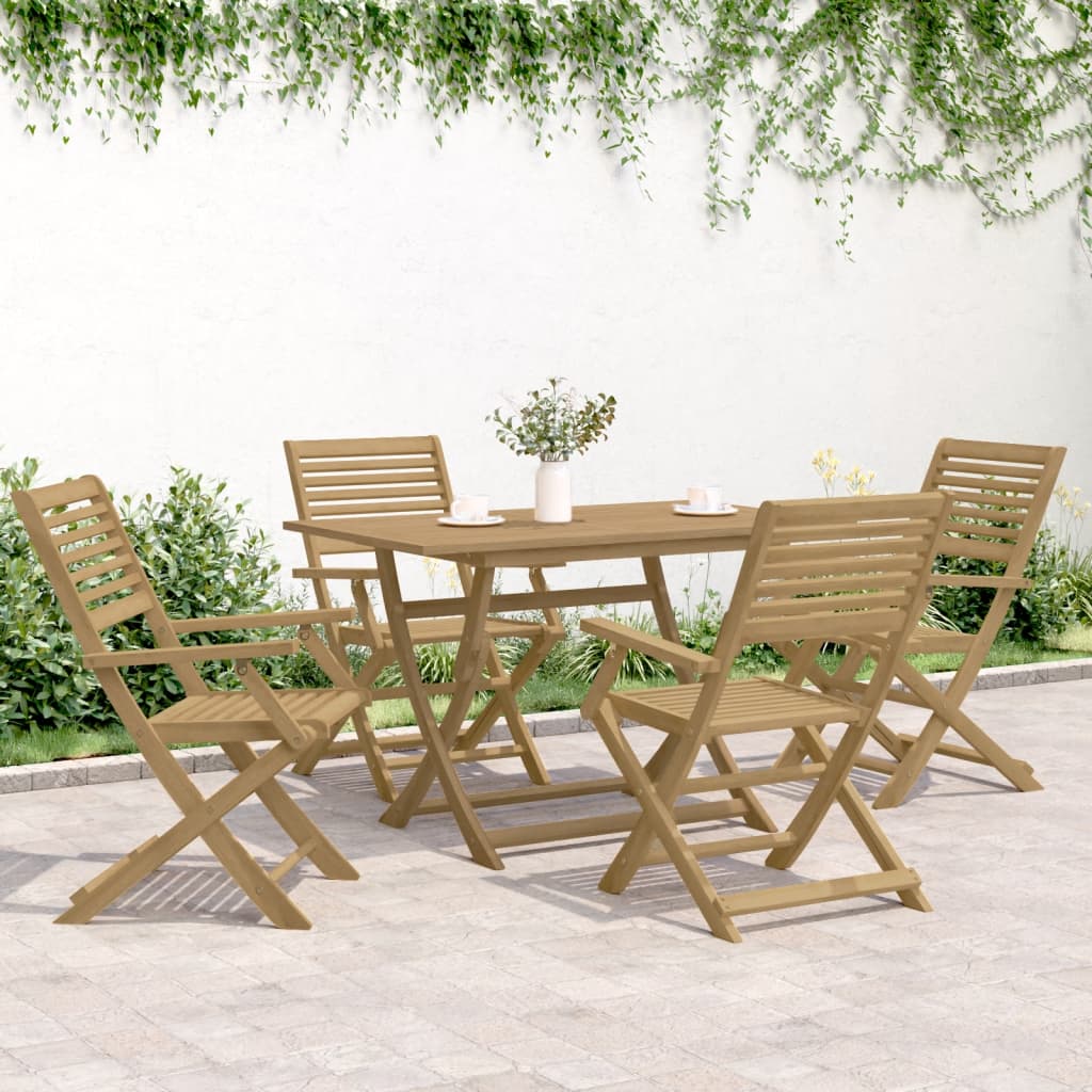 Ensemble à manger de jardin 5 pcs Bois d'acacia solide