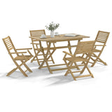 Ensemble à manger de jardin 5 pcs Bois d'acacia solide