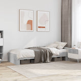 Bed frame without mattress concrete gray 100x200 cm engineered wood