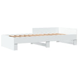 Bed frame without mattress white 90x200 cm engineered wood