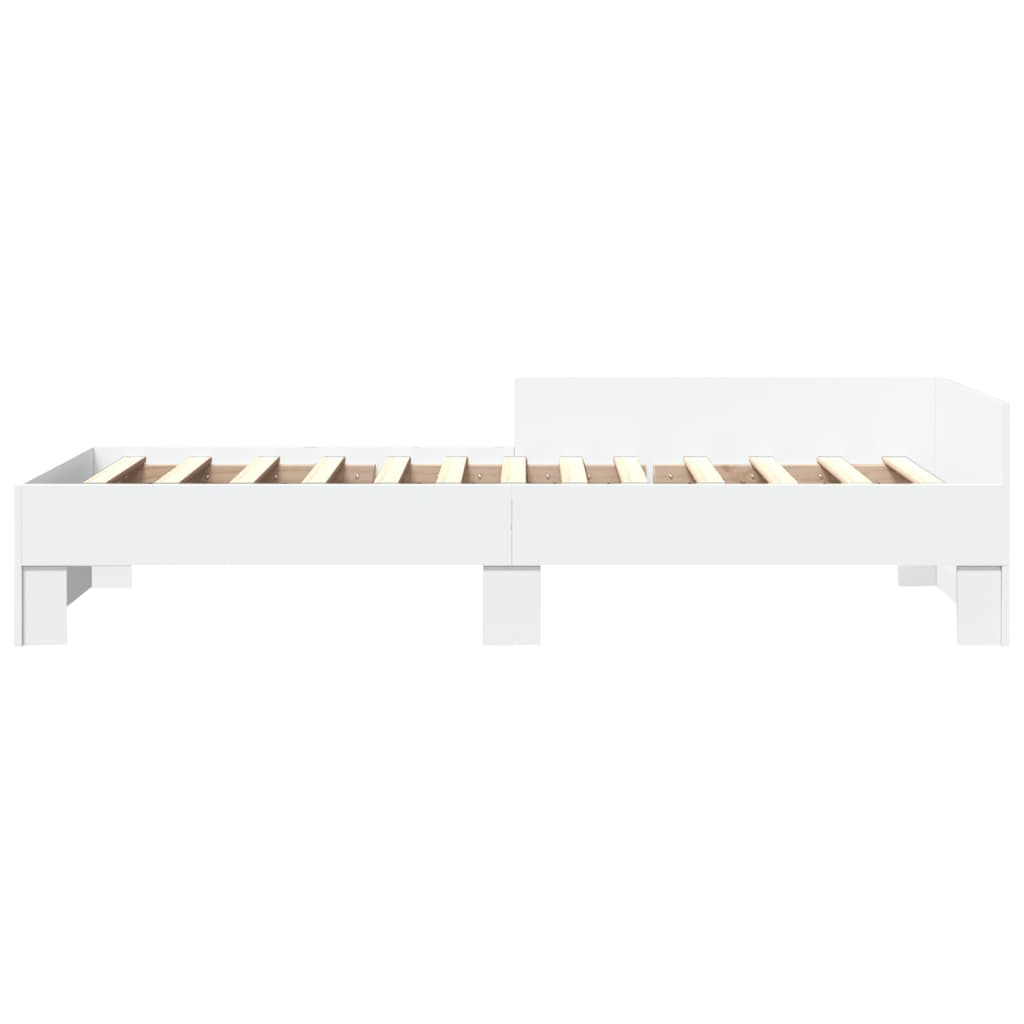 Bed frame without mattress white 90x200 cm engineered wood