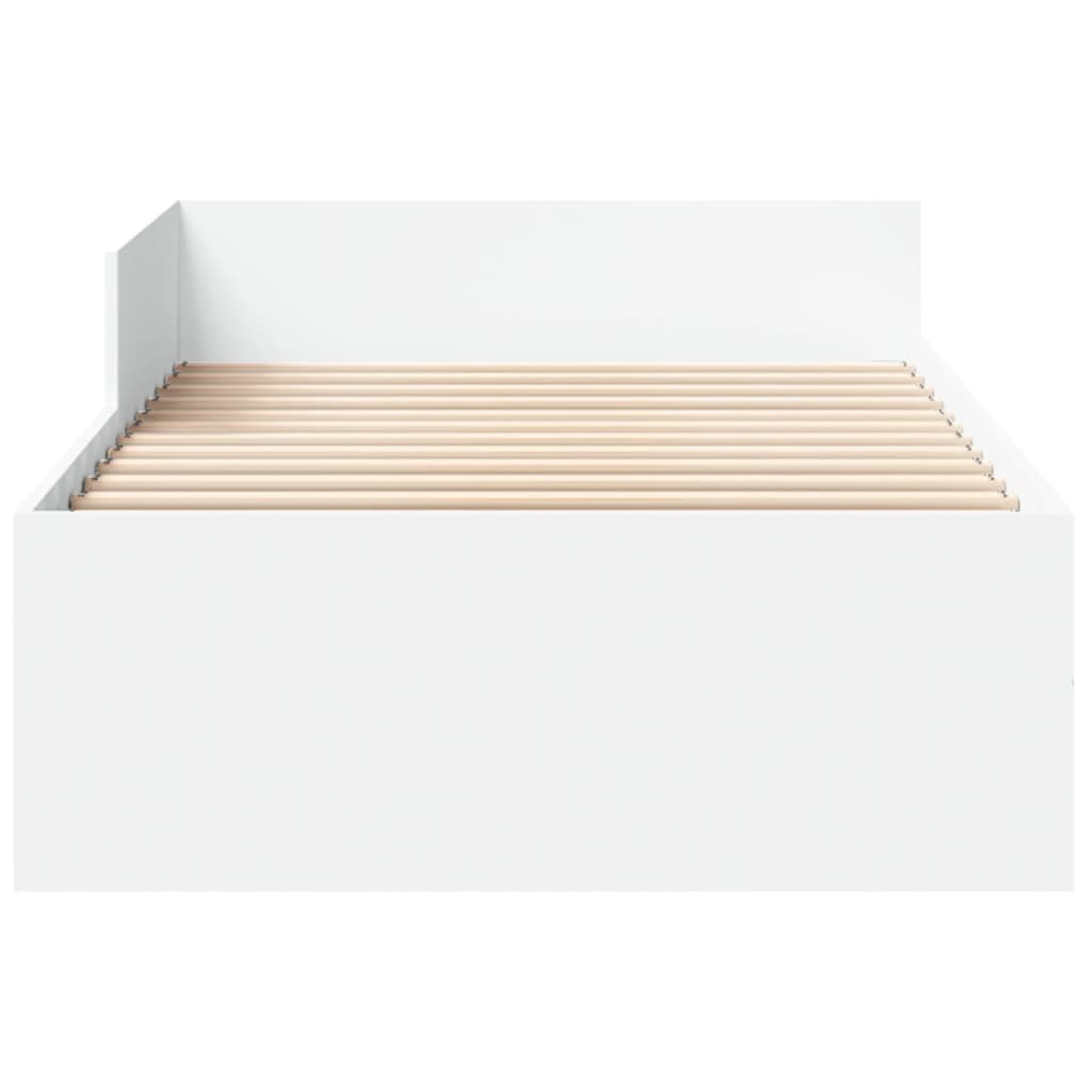 Cadre de lit sans matelas blanc 90x200 cm bois d'ingénierie