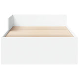 Bed frame without mattress white 90x200 cm engineered wood