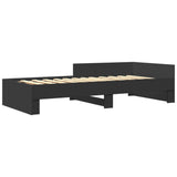 Cadre de lit sans matelas noir 90x200 cm bois d'ingénierie