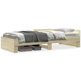 Bed frame without mattress sonoma oak 90x200 cm