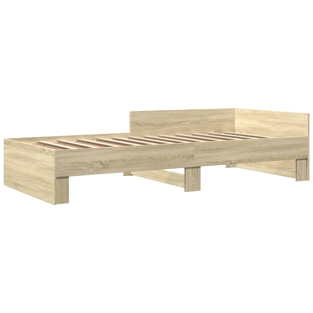 Bed frame without mattress sonoma oak 90x200 cm