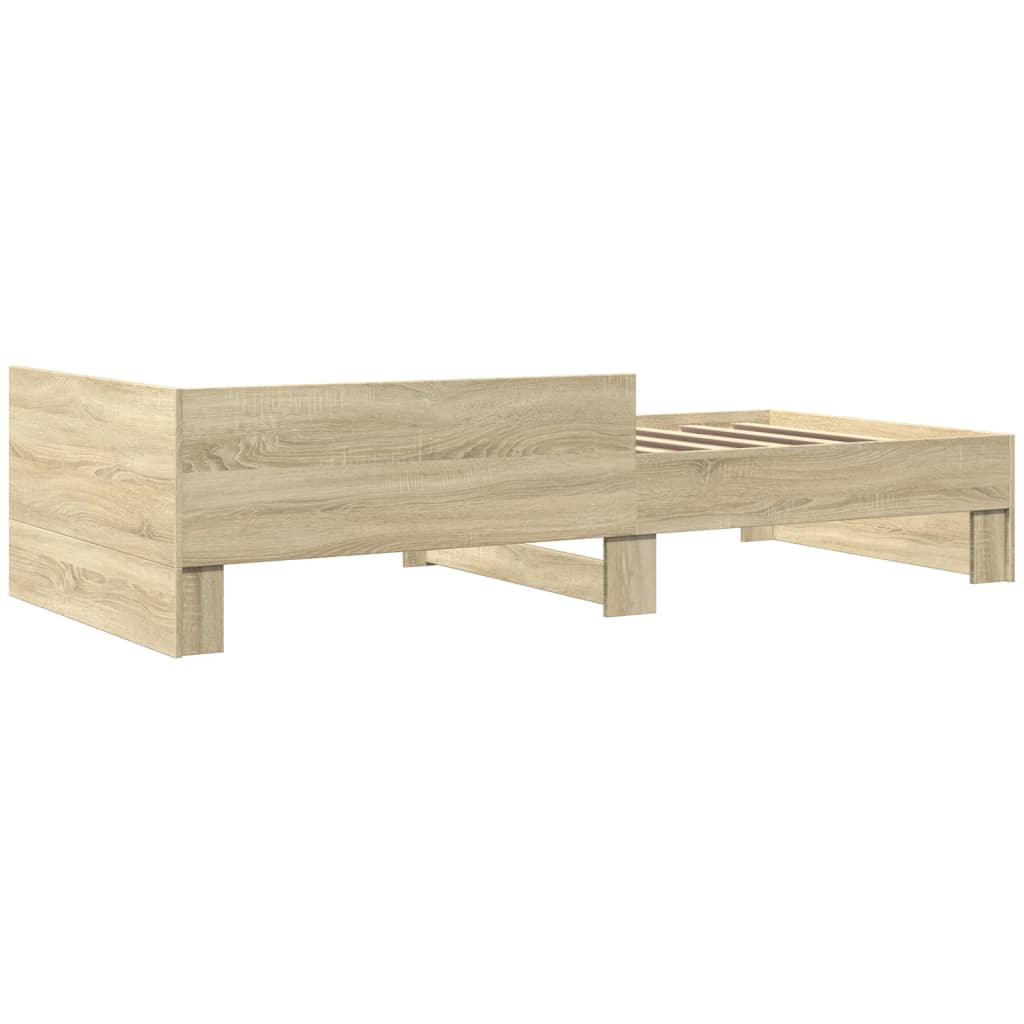 Bed frame without mattress sonoma oak 90x200 cm