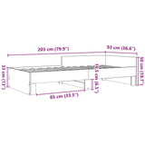 Bettgestell ohne Matratze betongrau 90x200cm Holzwerkstoff