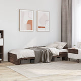 Bed frame without mattress brown oak 90x200cm engineered wood