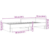 Bettgestell ohne Matratze schwarz 90x190 cm Holzwerkstoff