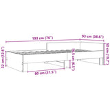 Bettgestell ohne Matratze betongrau 90x190cm Holzwerkstoff