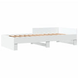 Bed frame without mattress white 75x190 cm engineered wood