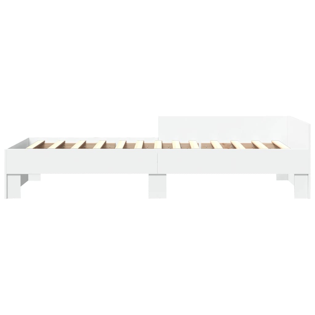 Bed frame without mattress white 75x190 cm engineered wood