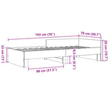 Bettgestell ohne Matratze schwarz 75x190 cm Holzwerkstoff