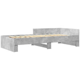 Bed frame without mattress concrete gray 75x190cm engineered wood