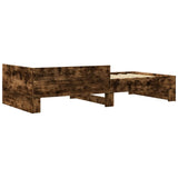 Cadre de lit sans matelas chêne fumé 75x190cm bois d'ingénierie