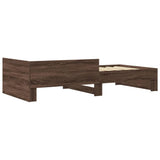 Cadre de lit sans matelas chêne marron 75x190cm bois ingénierie