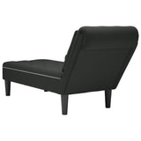 Fauteuil long avec coussin et accoudoir droit noir velours