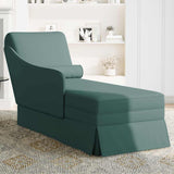 Fauteuil long et traversin accoudoir droit vert foncé velours