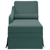 Fauteuil long et traversin accoudoir droit vert foncé velours