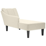 Fauteuil long avec accoudoir droit crème velours