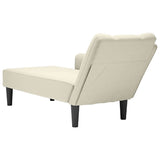 Fauteuil long avec accoudoir droit crème velours