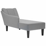 Fauteuil long avec accoudoir droit gris clair tissu