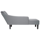 Fauteuil long avec accoudoir droit gris clair tissu