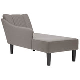 Fauteuil long avec accoudoir droit taupe tissu