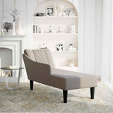 Fauteuil long avec accoudoir droit taupe tissu