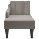 Fauteuil long avec accoudoir droit taupe tissu