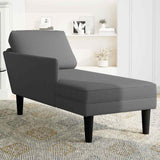 Chaise longue avec coussin gris foncé tissu en velours côtelé