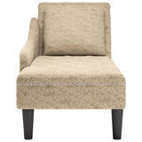 Fauteuil long et coussin/accoudoir droit gris clair simili cuir