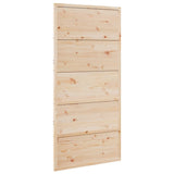 Porte de grange 100x208 cm bois massif de pin