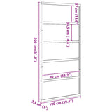 Porte de grange 100x208 cm bois massif de pin