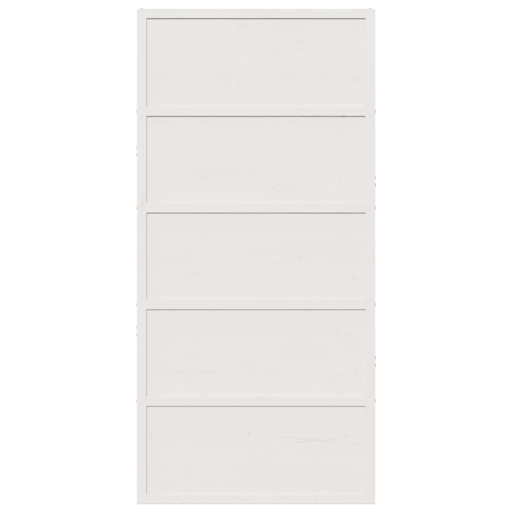 Porte de grange blanc 100x208 cm bois massif de pin