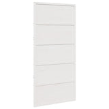 Porte de grange blanc 100x208 cm bois massif de pin