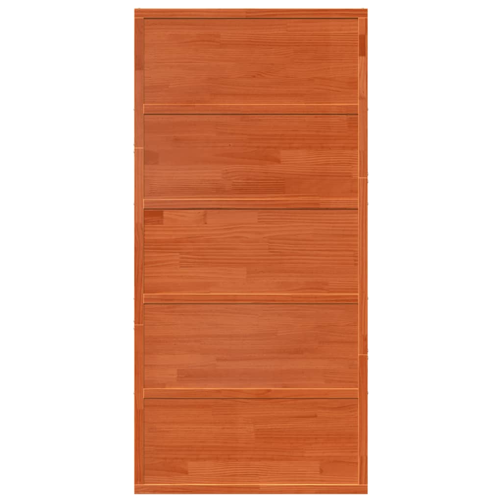 Porte de grange marron cire 100x208 cm bois massif de pin