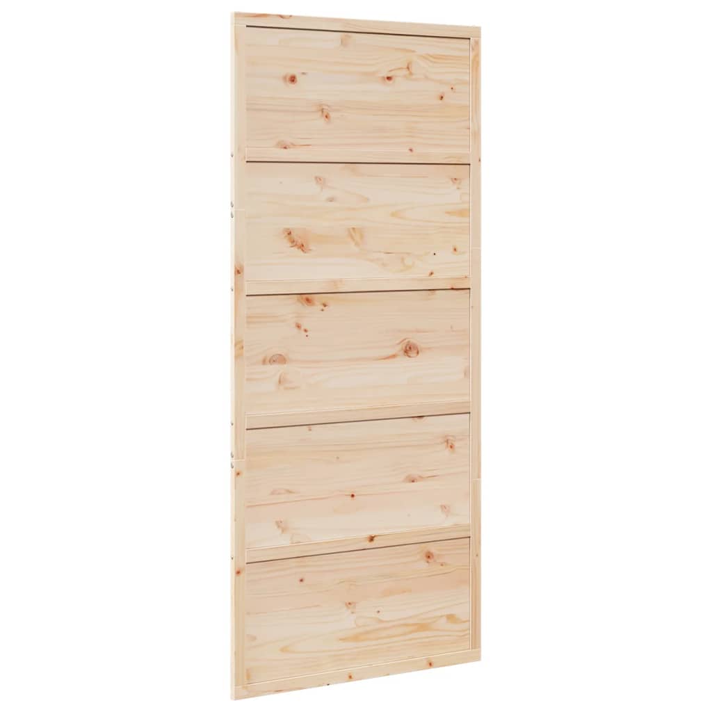 Porte de grange 90x208 cm bois massif de pin