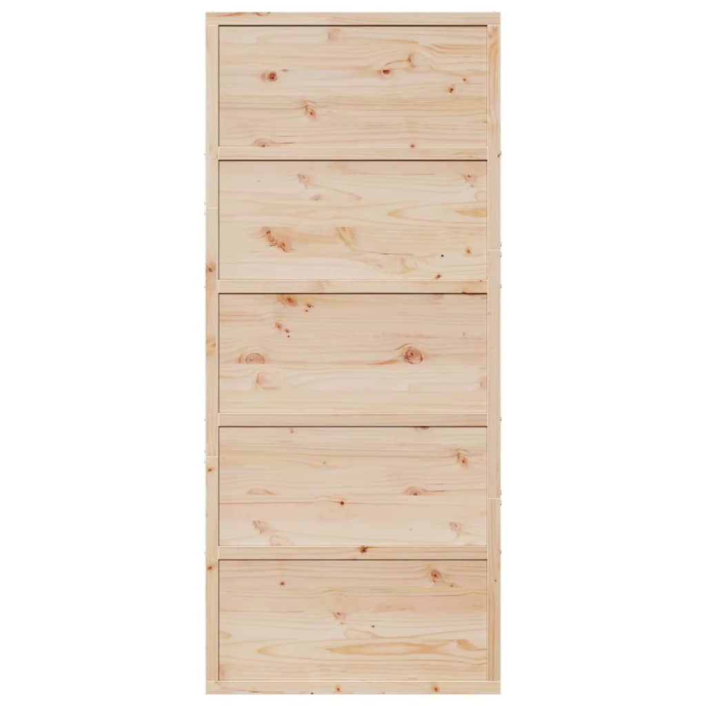 Porte de grange 90x208 cm bois massif de pin