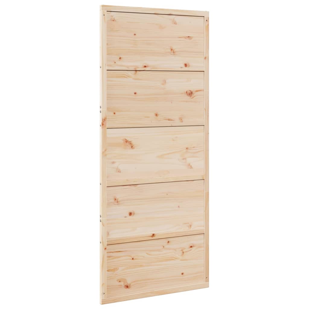 Porte de grange 90x208 cm bois massif de pin